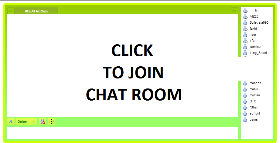 International chat rooms without registration